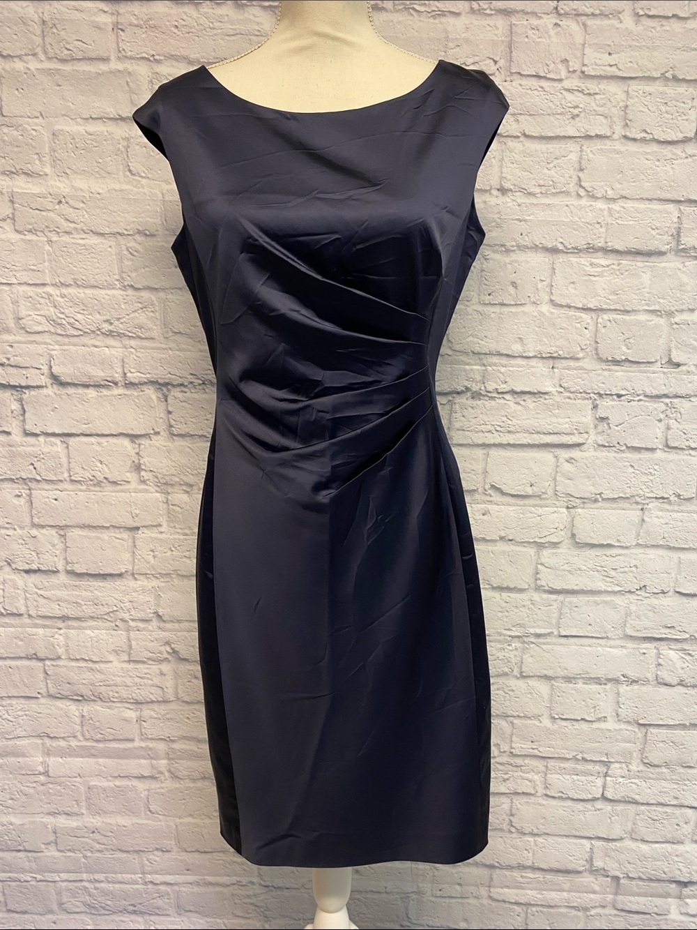 Ralph Lauren Navy Satin Sheath Dress Size 10